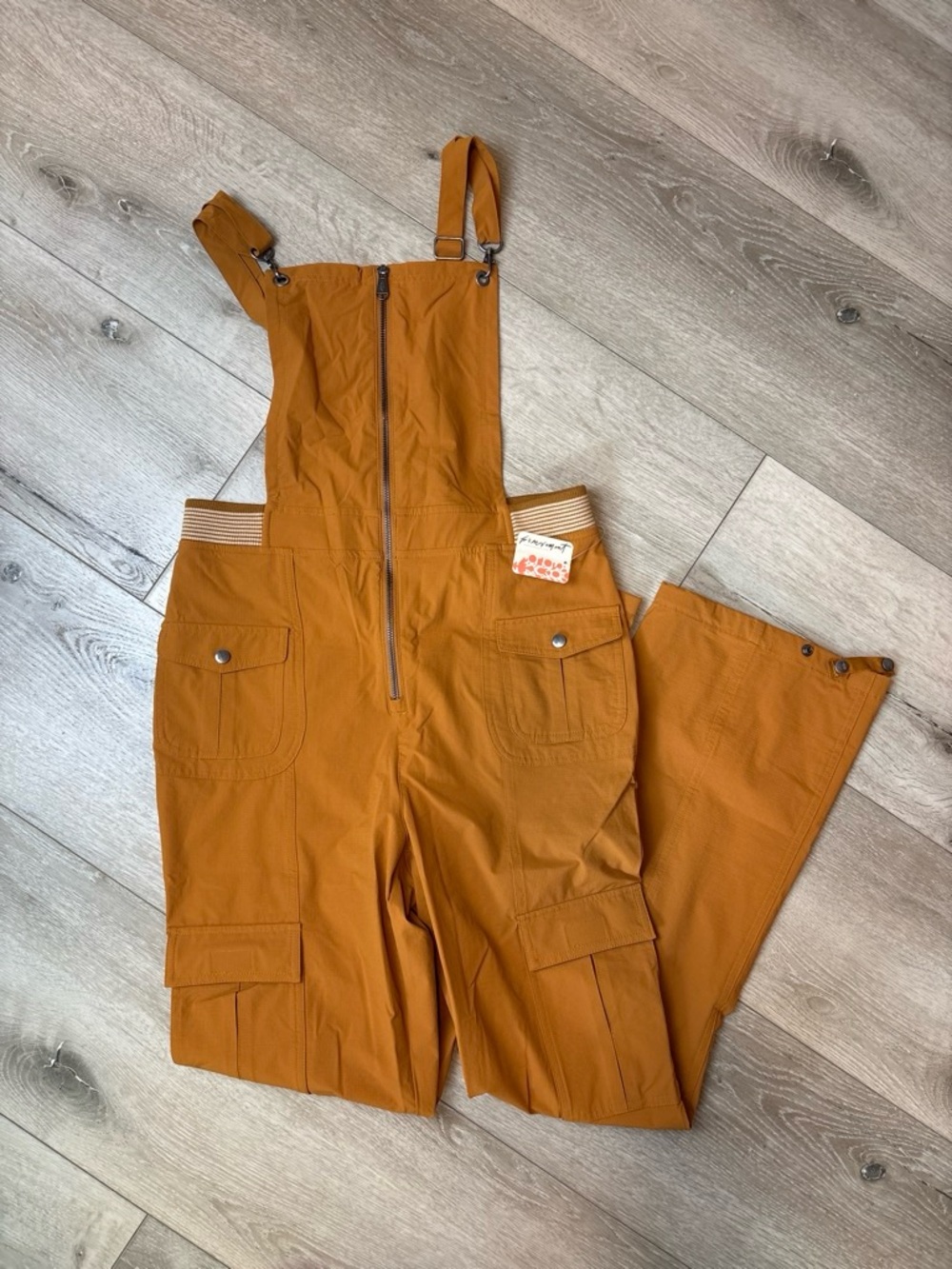 Rust Orange Utility Cargo Jumpsuit Overalls